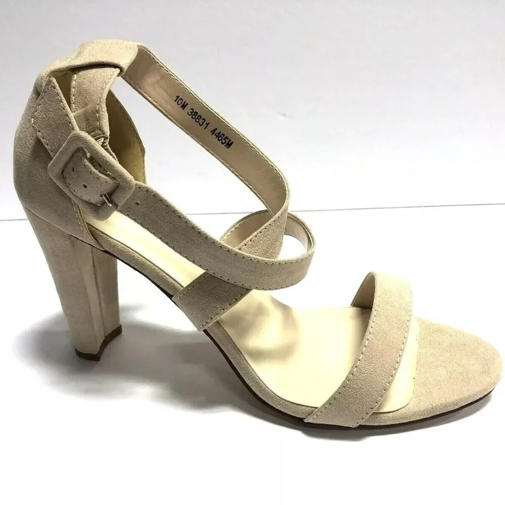 Touch Ups Women's Colbie Beige Ankle Strap High Heels, Size 10 M